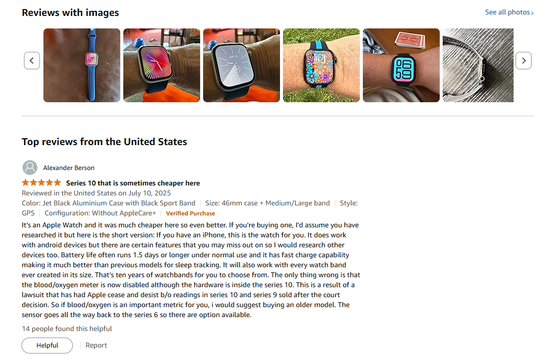 amazon customer reviews