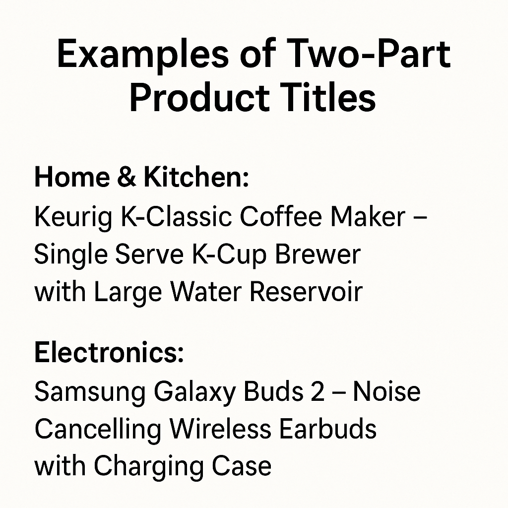amazon two part product title
