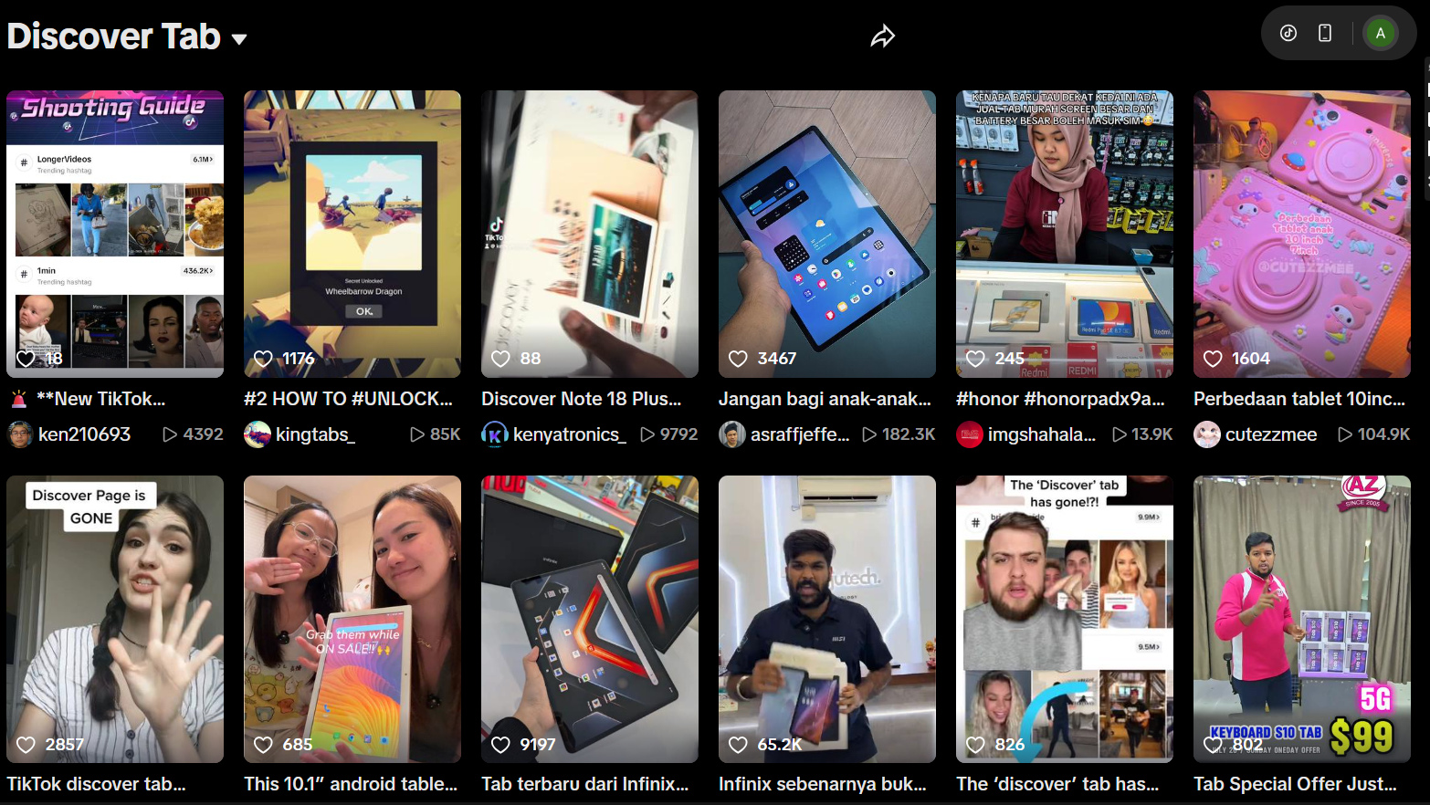 tiktok discover page