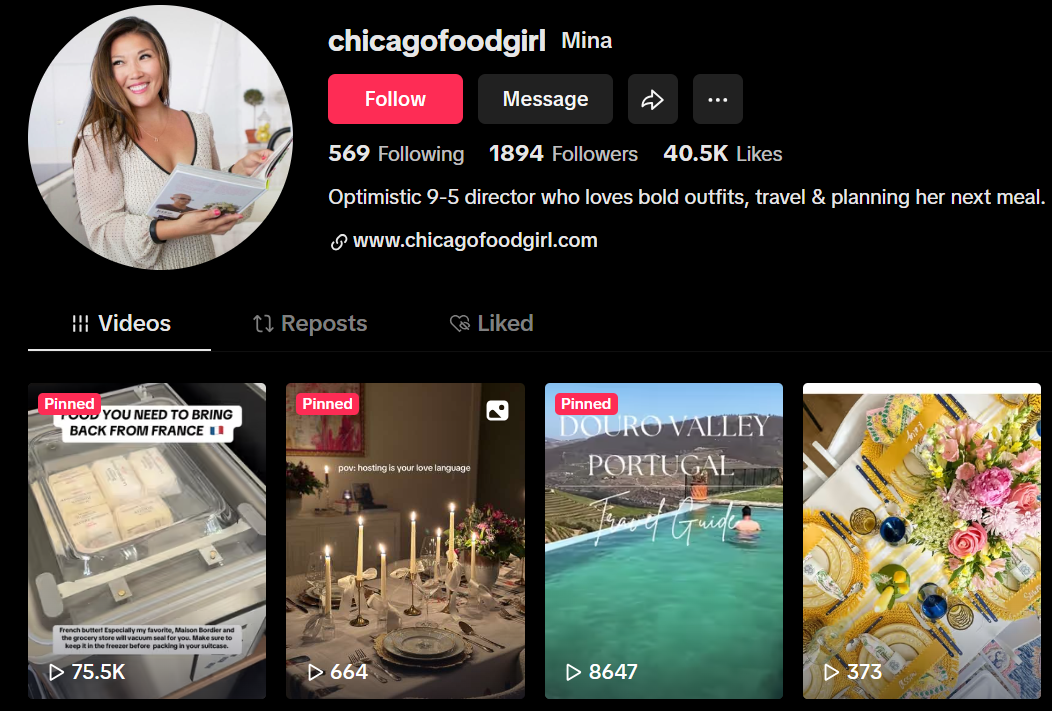 tiktok influencer - chicago food girl