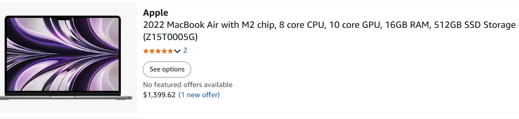 apple macbook on amazon