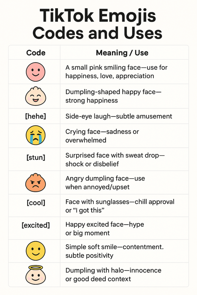 Tiktok emojis codes