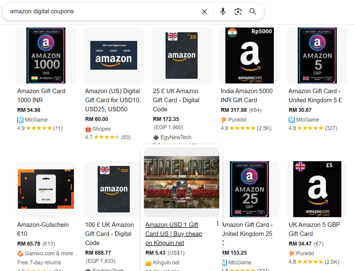 amazon coupons shopping