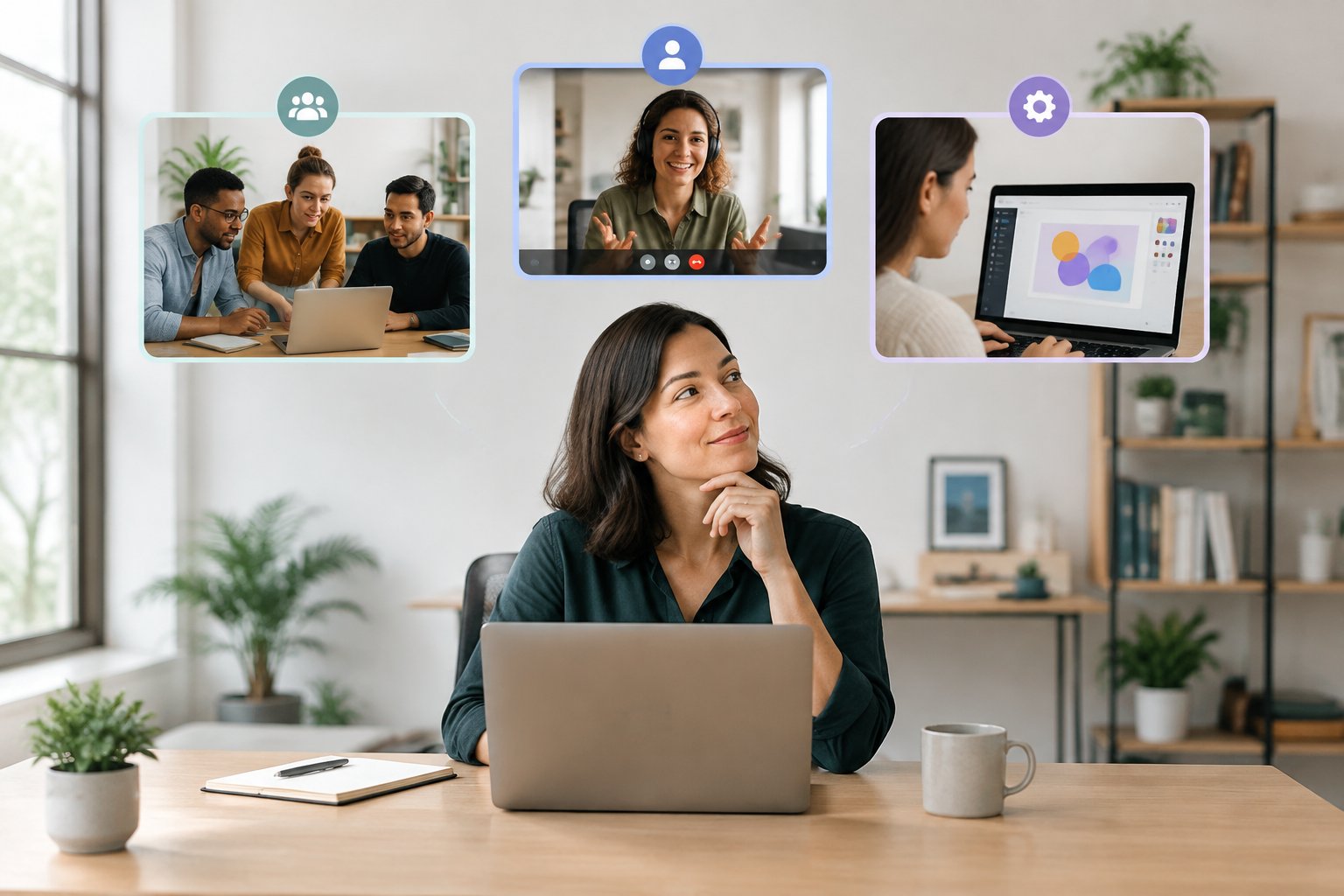A business owner compares a creative team, a remote freelancer, and a design tool.