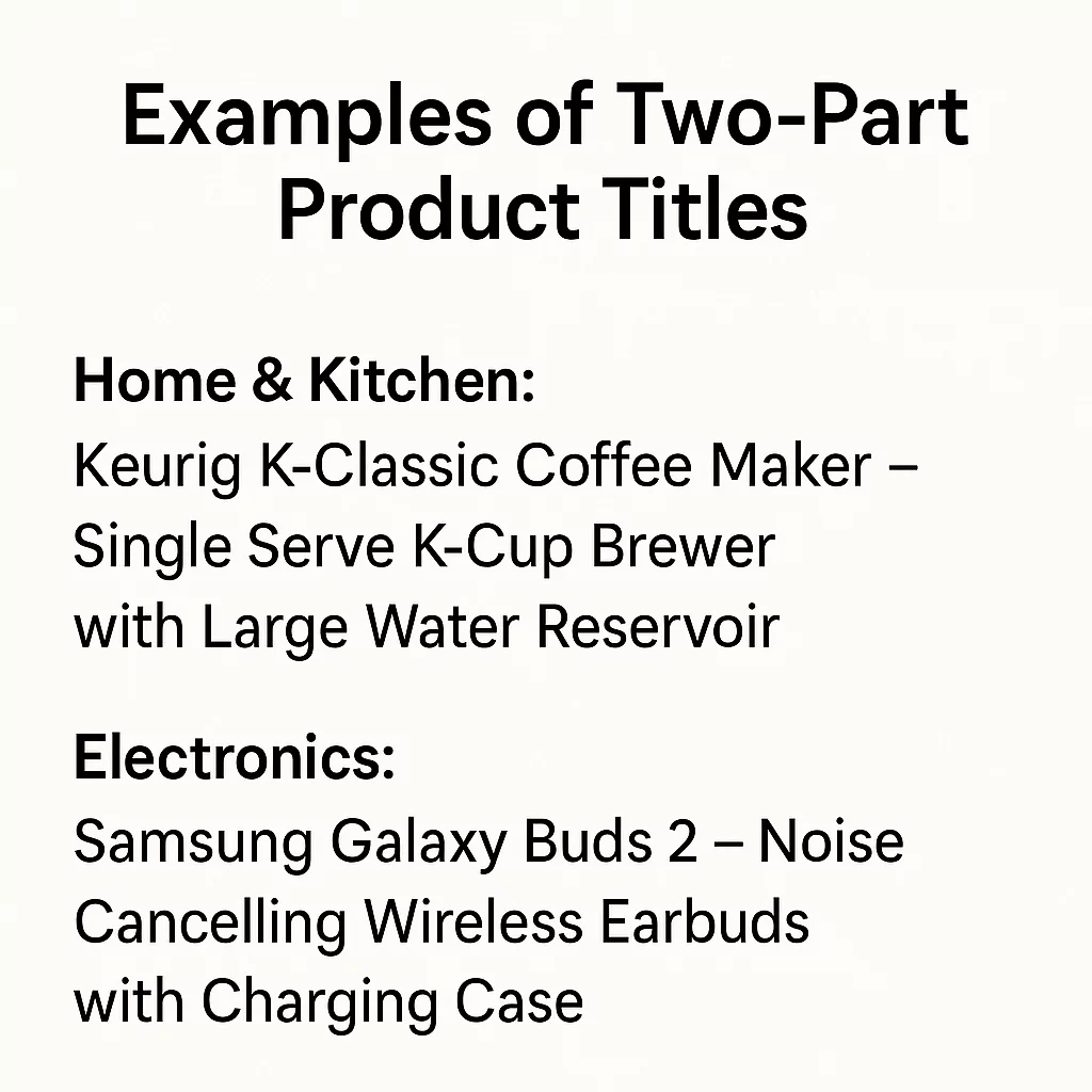 amazon two part product title