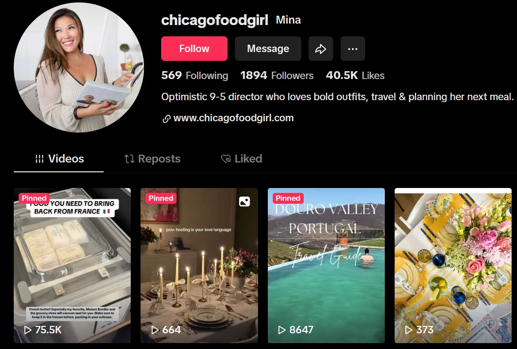 tiktok influencer - chicago food girl