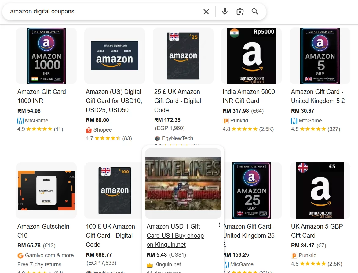 amazon coupons shopping